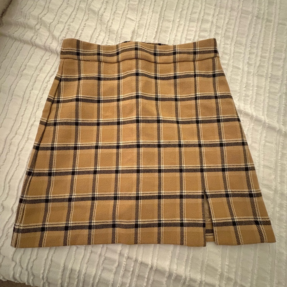 Wilfred Checkered Tan Pencil Skirt